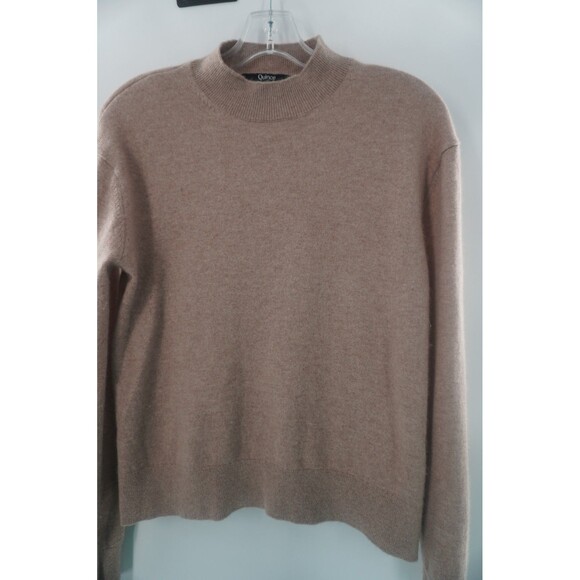 Quince Women100% Cashmere Mock Neck Sweater Beige Raglan Quiet Luxury Comfy Sz S - Picture 7 of 10